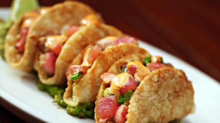 Crispy tacos with fresh pico de gallo